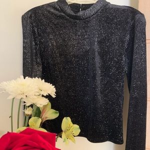 Forever 21 Black Mock neck Long sleeve Top